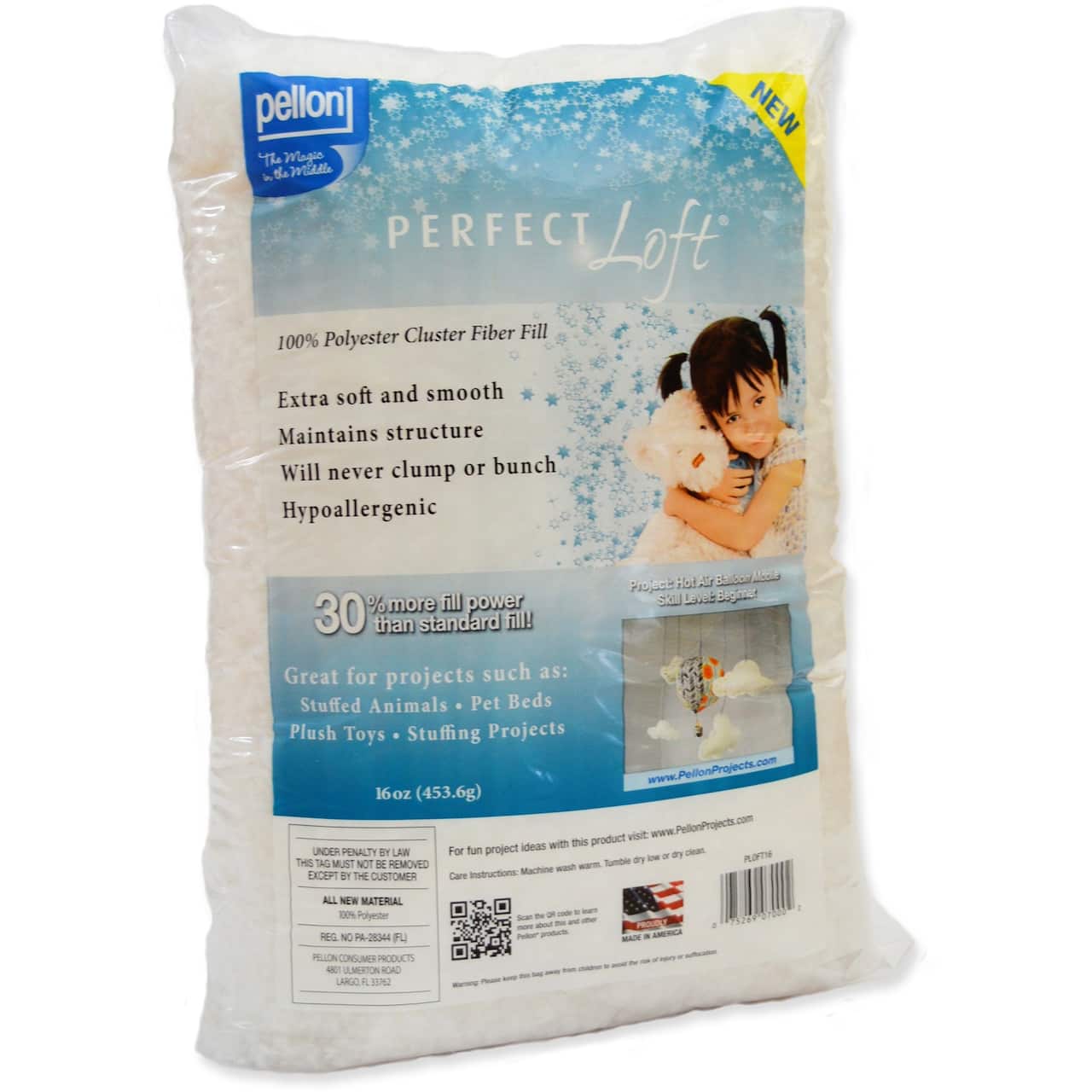 Pellon® Perfect Loft® White Cluster Fiber Fill, 16oz.